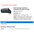 thumbnail image 2 of Right Passenger Side Mirror - Compatible with 2008 Ford Edge, 2 of 2