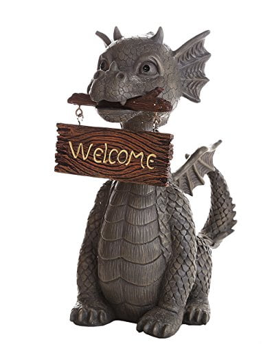 Pacific Giftware PT Garden Dragon Family Dragon Garden Display Decorative Accent Sculpture Stone Finish 10 Inch Tall