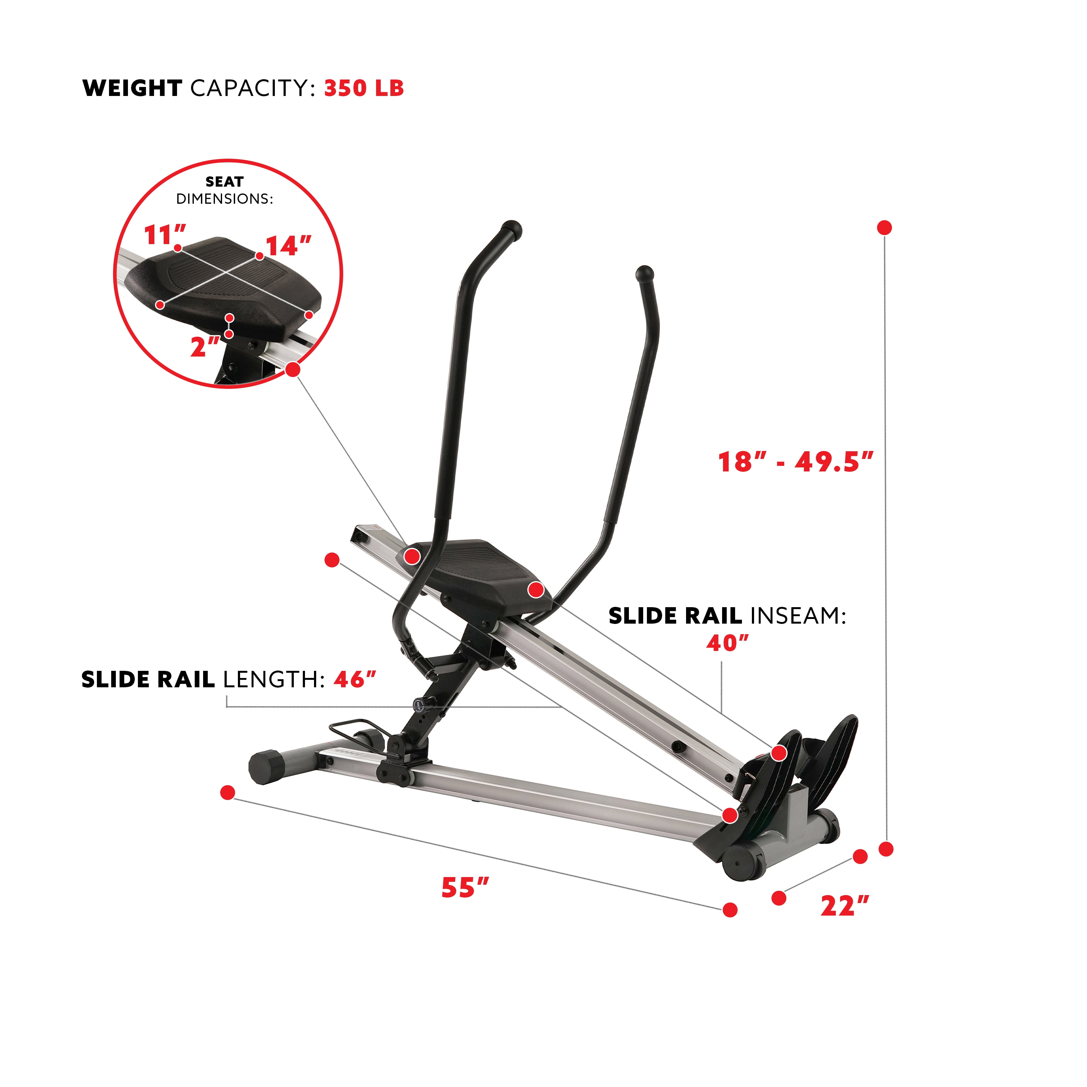 Sunny health and fitness outlet incline full motion rowing machine