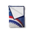 thumbnail image 2 of Massachusetts Soft Flannel Fleece Throw Blanket, Map Silhouette with Stars and Stripes Patriotic Arrangement, Cozy Plush for Indoor and Outdoor Use, 70" x 90", Blue Vermilion and White, by Ambesonne, 2 of 6