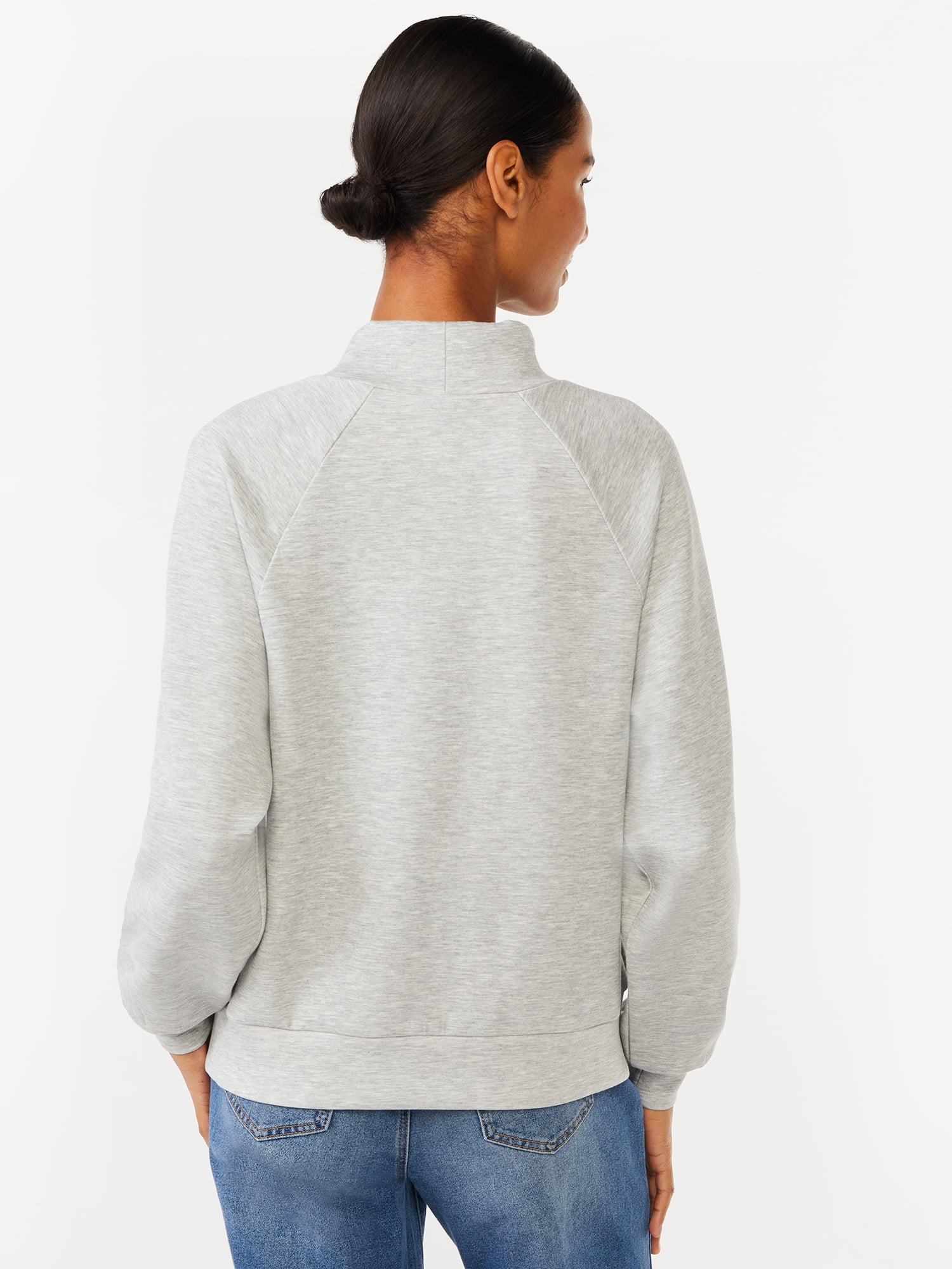 Scoop Women's and Women’s Plus Ultimate ScubaKnit Funnel Neck Sweatshirt, Sizes XS-4X