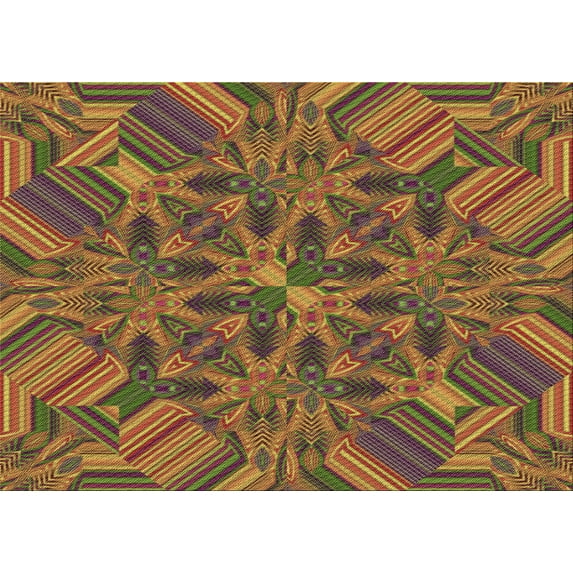 Ahgly Company Indoor Rectangle Patterned Brown Red Area Rugs, 8' x 10'
