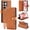 Brown, variant on TECH CIRCLE Flip Folio Wallet Case for Galaxy S20 FE, with Wrist Strap and Crossbody Strap, PU Leather Protective Case with 5 Credit Card Holder, 2 Pocket, Stand, Magnetic Snap Closure, Rosegold