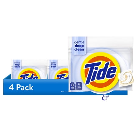 (4 pack) Tide PODS Laundry Detergent Soap Pacs, Free and Gentle, Hypoallergenic, Unscented, 31 Count