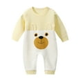 thumbnail image 1 of WEIYLL Girls Rompers Button Long Sleeve Overall Cartoon Cute Warm Spring Autumn Yellow Baby Playsuit for 3-6 Months, 1 of 2