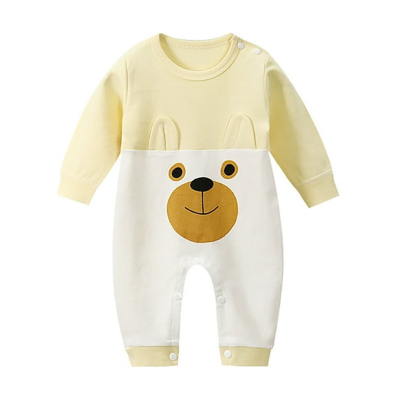 TBWNWG Girls Overall Shorts,Baby Boys Girls Bodysuit Jumpsuits with Button Long Sleeve Rompers Overall Kids Overalls Size 3-6 Months