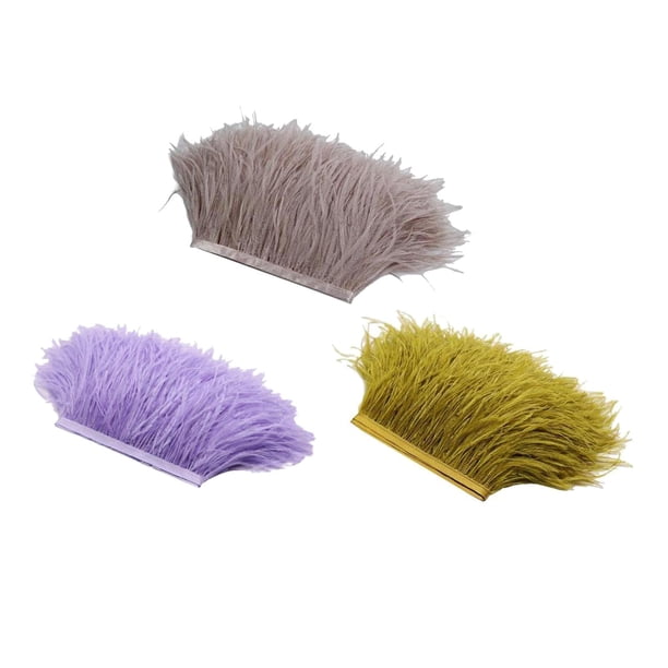 Adorno de flecos de plumas de para manualidades, adorno de flecos de plumas para sombrero, ropa de sombrerería, , decoración d , Púrpura Rosa Púrpura Gloria Ribete de encaje con flecos