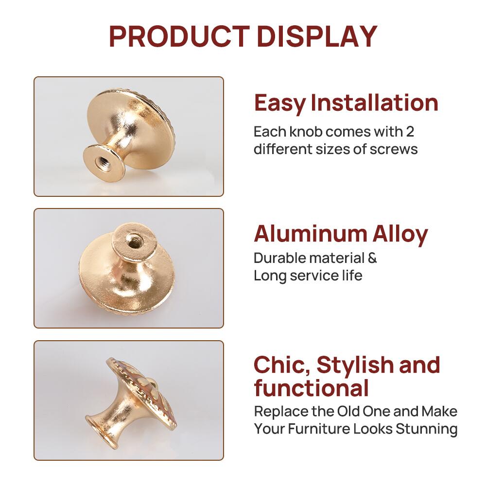 FGY 10-Piece Round Cabinet Knobs, Metal, Orange, 1.18in photo 7