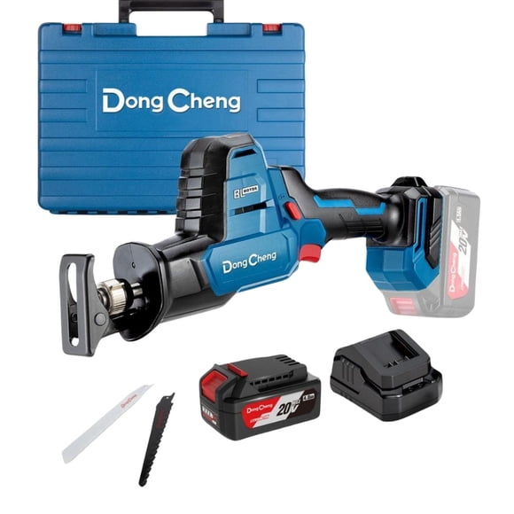 Sierra Sable Industrial 20v Dongcheng + Batería 4.0 Ah azul Estándar