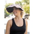 thumbnail image 3 of Gustave Women Sun Visor Hats Headband Wide Brim Cap Roll Up UV Sun Protection Hiking Beach Summer Hat Dual Purpose, Pink, 3 of 8