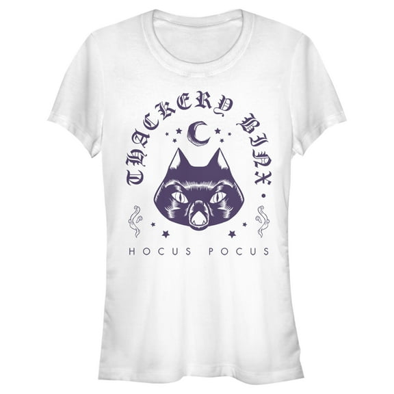 Junior's Hocus Pocus Thackery Binx Protector Graphic Tee White Medium