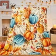 thumbnail image 5 of Fall Pumpkin Throw Blanket for Couch 50"x60", Cozy Flannel Autumn Leaves and Berries Fall Blankets and Throws Decor Gifts for Women Girls, 5 of 6