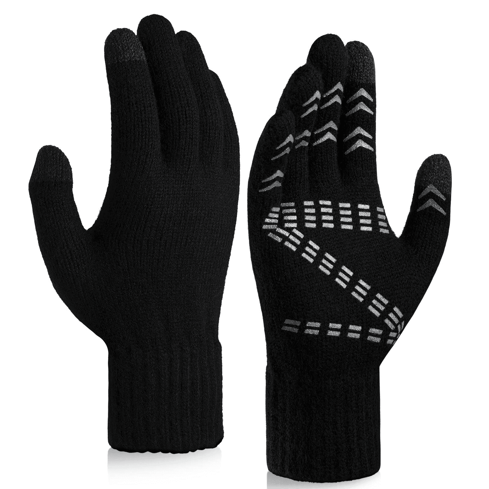 Cierto Winter Gloves Touchscreen Antislip Knit Thermal Glove Warm for