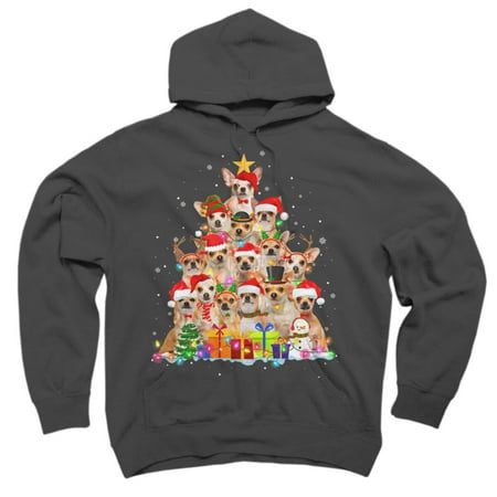 

Christmas Pajama Chihuahua Tree Charcoal Gray Graphic Pullover Hoodie - Design By Humans 2XL