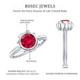 thumbnail image 5 of Rosec Jewels Certified 1 Carat Lab Grown Ruby Engagement Ring (AAAA Quality) - Bezel Set Ruby Flower Ring - with Jewelry Box, 14K White Gold, US 13.00, 5 of 8