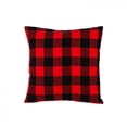 thumbnail image 2 of Cypress Home Beautiful Christmas Holiday Red Plaid Reindeer Square Comfortable Pillow - 14 x 5 x 14 Inches Indoor/Outdoo, 2 of 3