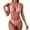 Pink, variant on Women's 2 Piece Polka Dots Halter Bikini Set Tie Back Vacation String Swimsuit