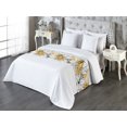 thumbnail image 3 of Botanical Bed Runner, Autumn Vibe Floral Sketch Artwork with Paint Blots Pattern on Plain Back, Decorative Accent Bedding Scarf for Hotels Homes & Guest Rooms, Queen, Mustard White Black, by Ambesonne, 3 of 3