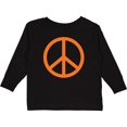 thumbnail image 3 of Inktastic Funky Orange Peace Sign Boys or Girls Long Sleeve Toddler T-Shirt, 3 of 5
