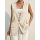 thumbnail image 1 of -Chaleco informal de gran tamaño para mujer, chaqueta sin mangas con cuello en V, elegante, moda coreana, Estética de verano, 1 of 5
