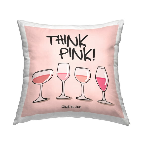 Stupell Industries Think Pink Champagne Decorative Printed Throw Pillow Design by WIL.