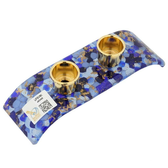 GlassOfVenice Murano Glass Shabbat Candle Holder - Blue