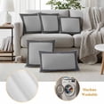 thumbnail image 6 of Black Retro Greek Key Outdoor Waterproof Pillow Covers, Gray Greece Ancient Farmhouse Geo Decorative Rectangle Throw Pillowcase Sofa Cushion Sham for Patio/Couch/Chair, 20"x12" 2 Pack, 6 of 8
