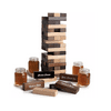 Polished Wood Stacking Game with Shot Glasses