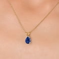thumbnail image 3 of Gem Stone King 10K Yellow Gold Blue Created Sapphire Pendant Necklace for Women | 1.00 Cttw | Gemstone September Birthstone | Pear Shape 7X5MM | With 18 inch Chain, 3 of 6