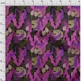 thumbnail image 3 of oneOone Tissu Popeline de Coton Sergé Rouge Violet Moyen Feuilles Tropicales & Léopard Matériel de Robe Tissu Imprimé Tissu au Mètre 56 Pouces de Large, 3 of 4