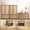 Reclaimed Caramel Oak, variant on SICOTAS 4-in-1 Bedroom Furniture Set with Dresser, Nightstands & Armoire, 56.88" W Dresser, 1-Drawer Nightstand with USB Port, Large Armoire Wardrobe Closet, Boho Bohemian Rattan Decor
