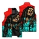 thumbnail image 3 of Chaqueta sin mangas con estampado 3D de Bob Marley Singer para hombre, para deportes al aire libre, estilo hip hop callejero, clásica, con cuello alto y cremallera, 3 of 4