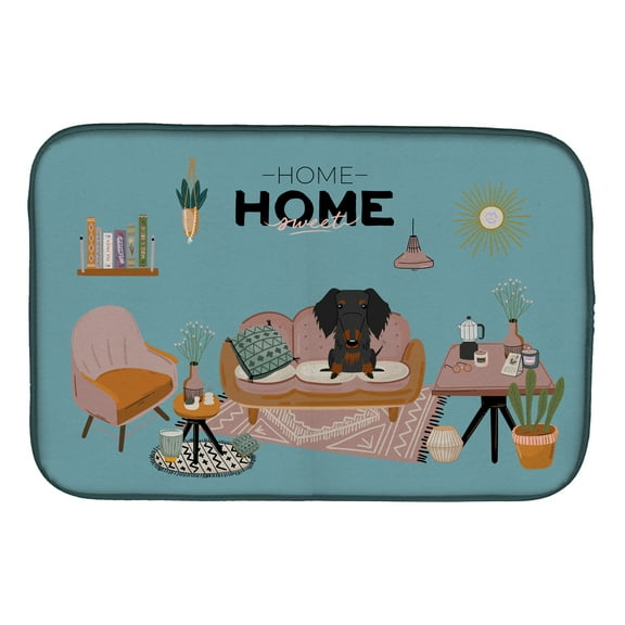 Black Tan Wire Haired Dachshund Sweet Home Dish Drying Mat