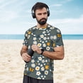 thumbnail image 4 of Wukai Flowers and Bee Print Men's Short-Sleeved Mesh T-Shirt,Quick-Dry Short Sleeve Workout T-Shirt-Small, 4 of 8