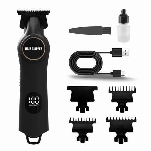 Kroaya Professional Beard Trimmer for Men, 7200 RPM Motor with Lift & Trim Tech, Type-C Fast Charge Cordless Hair Clipper, 180min Runtime, LED Display for Beard Mustache & Body Hair