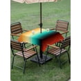 thumbnail image 4 of Outdoor Tablecloth with Umbrella Hole for Patio/Picnic/Party/Camping, Colorful Ombre Waterproof Table Cloth Square Cover Washable, Abstract Modern Art Aesthetics (54"x 54"), 4 of 8