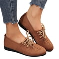 thumbnail image 3 of Sngxgn Women's Ballet Flats Ballerina Shoes Comfort Slip on Flat Shoes(Brown,37), 3 of 8