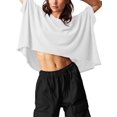 thumbnail image 2 of Oversized T-Shirts Womens Cropped Casual Short Sleeve Loose Fit Tee Tops, 2 of 6