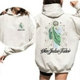 thumbnail image 5 of Saint Jude San Judas Tadeo Double Sided Hoodie – Catholic Faith Graphic Pullover, Religious Devotional Hoodie, Perfect Gift for Men & Women, 5 of 7