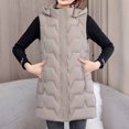 thumbnail image 6 of Wancir Women's Long Puffer Vest Cotton Sleeveless Puffy Jacket with Removable Hood, 6 of 9