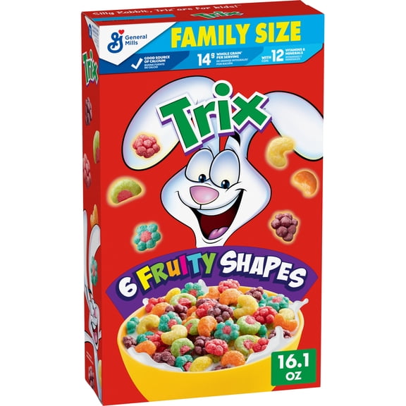 Trix Breakfast Cereal, Fruit Flavored Corn Puffs, Family Size, 16.1 oz