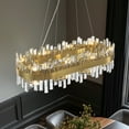 thumbnail image 2 of HOOMEDELIER 35" Modern 16-Light Oval K9 Crystal Chandelier - Gold Dimmable Pendant Light for Dining Room, Living Room & Kitchen Island, 2 of 10