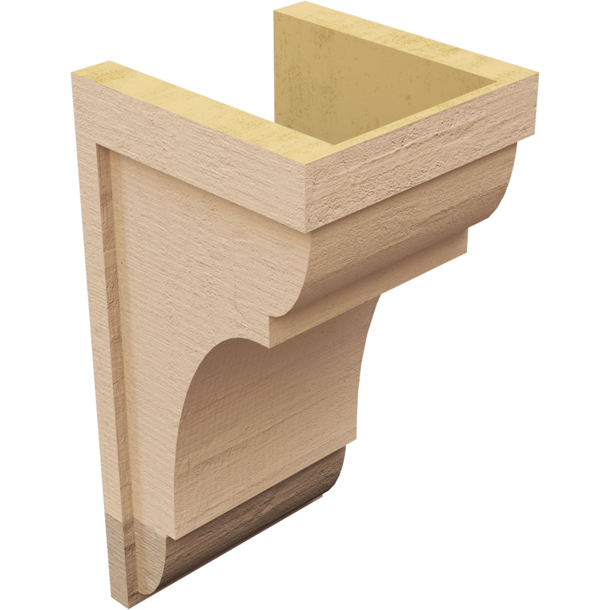 10"W x 10"D x 20"H Wide Bryant Rough Cedar Woodgrain TimberThane Corbel, Primed Tan