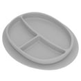 thumbnail image 3 of Baby Plate, Silicone Infant Divided Dish Portable Prevent Slip Flexible Microwave Dishwasher Safe  For First Stage Training Grey, 3 of 8