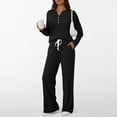 thumbnail image 2 of Womens 2 Piece Fall Set Fashion Sweater with Pockets Matching Outfit Comfortable Daily Wear, 2 of 6