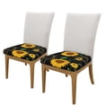 thumbnail image 2 of Easygdp Sunflowers3 Square Chair Cushion Cover Stretch Chair Seat Covers Removable Washable for Hotel, Bedroom, Office, 2 of 9