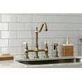 thumbnail image 3 of Kingston Brass KS1273PXBS Heritage Bridge Kitchen Faucet with Brass Sprayer, Antique Brass, 3 of 5