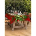 thumbnail image 2 of Outdoor Tablecloth with Umbrella Hole and Zipper, Christmas Rectangle Table Cloth 60x120 Inch Waterproof Tablecloth, Xmas Botanical Berry Green Red Plaid Picnic Table Cover for Patio Camping, 2 of 7