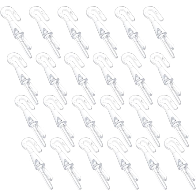uxcell Crochet pour Baguette de Store, 12 Pcs 2 Pouces x 0.5 Pouces - Pièces de Rechange en Plastique pour Stores Verticaux, Crochet de Réparation pour Baguette d'Inclinaison et Pointe Rotative pour Pièces de Store Cassées (Transparent)