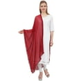 thumbnail image 5 of Phagun Indian Women Chiffon Dupatta Neck Wrap Long Stole Scarves Chunni-Maroon, 5 of 5